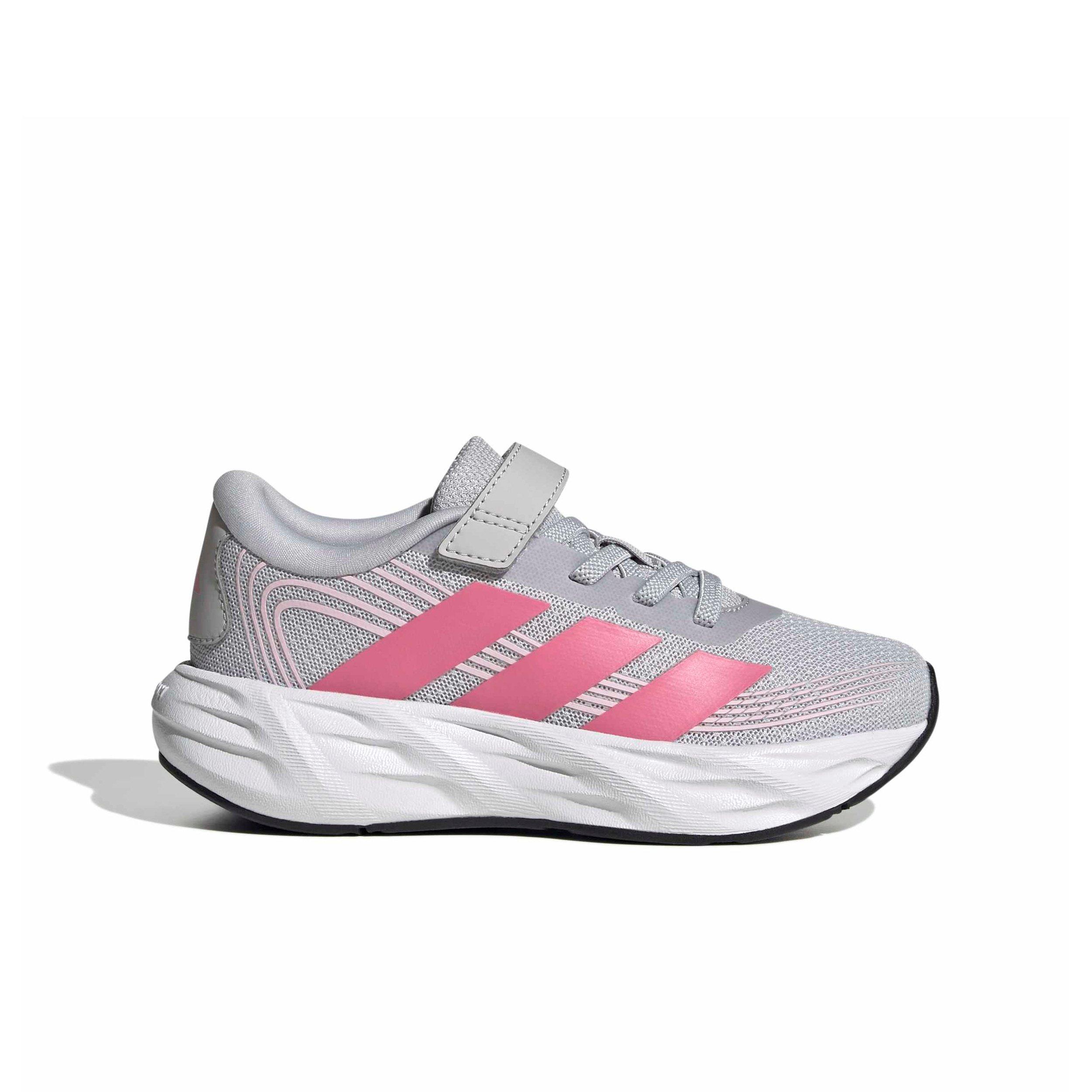adidas Galaxy 8 EL C "Lgh Solid Grey/Pink Fusion/Clear Pink" Preschool Girls' Running Shoe - GREY/PINK/PINK